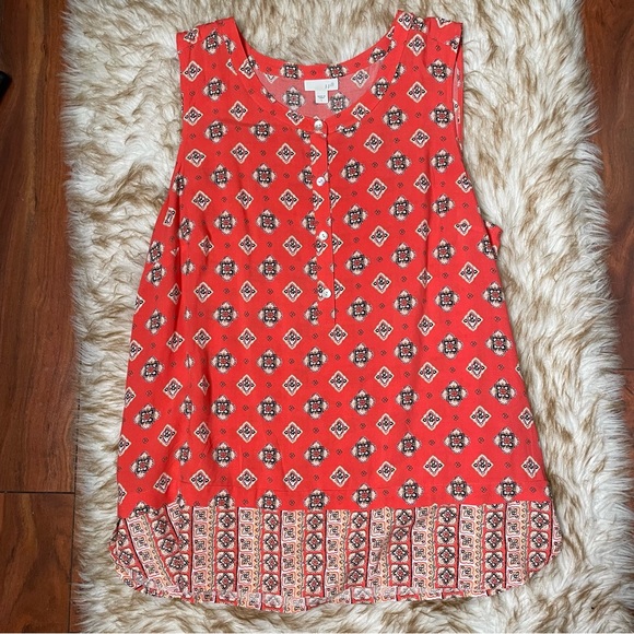J Jill Medallion mixed print sleeveless top - Picture 7 of 8